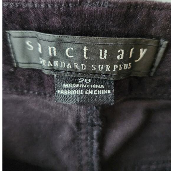 NWT Sanctuary Velveteen Brook Bootcut Stretch Pants Black 29 *Flaw - Picture 7 of 10